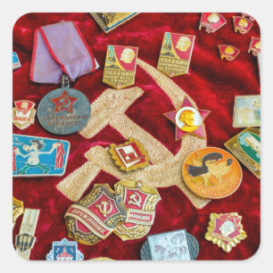 Communist memorabilia square sticker
