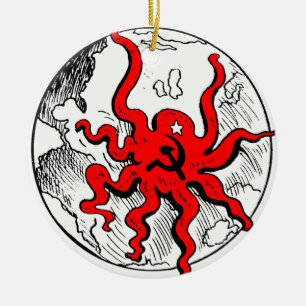 Communist Octopus Ceramic Tree Decoration