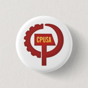 communist party usa 3 cm round badge