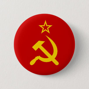 Communist Russia Flag USSR 6 Cm Round Badge