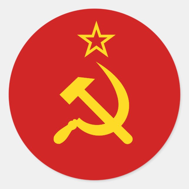 Communist Russia Flag USSR Classic Round Sticker (Front)