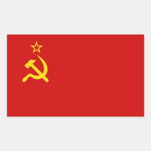 Communist Russia Flag USSR Rectangular Sticker (Front)