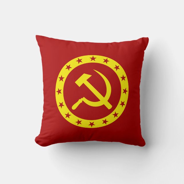 Communist Symbol Hammer Sickle Cushion (Front)