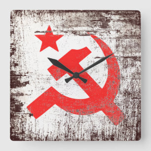 Communist Symbol Square Wall Clock