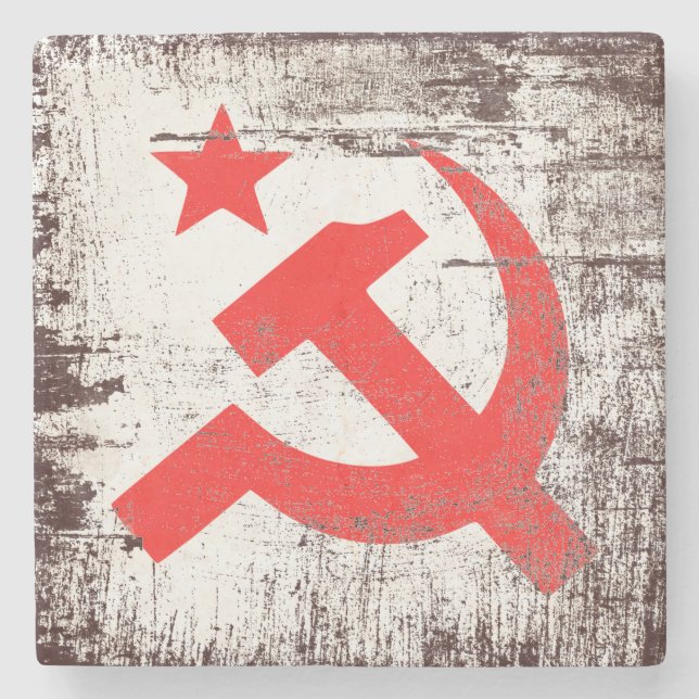 Communist Symbol Stone Coaster (Front)