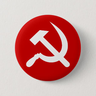 Communist USSR Russian Hammer and Sickle symbol 6 Cm Round Badge
