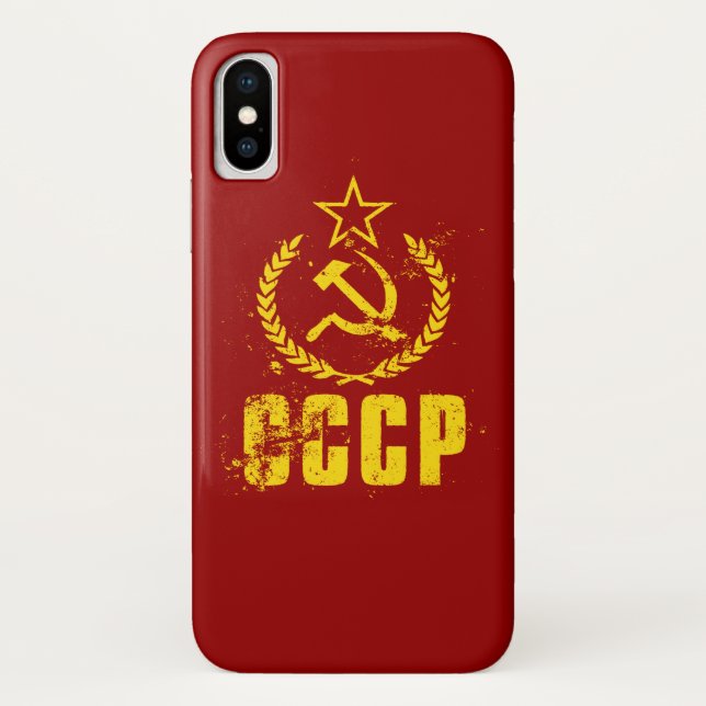 Communist Vintage Flag iPhone X Cases (Back)