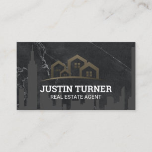 Communities   City Skyline   Black Marble  Business Card