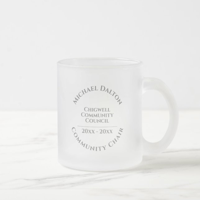 Community Chair Frosted Glass Coffee Mug (Right)