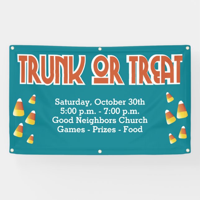 Community Church Trunk or Treat Candy Corn Banner (Horizontal)