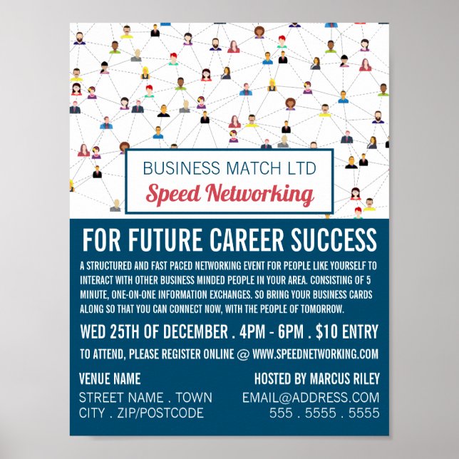 Community Design, Speed Networking Event Advert Poster (Front)