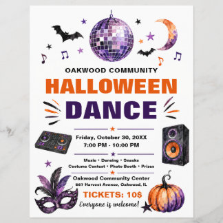 Community Halloween Dance Party Flyer