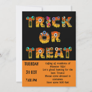 Community Halloween Trick or Treat  Invitation