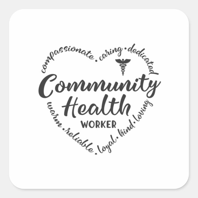 Community Health worker, CHW gift Square Sticker (Front)