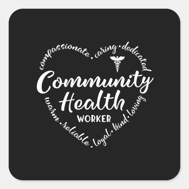 Community Health worker, CHW gift Square Sticker (Front)