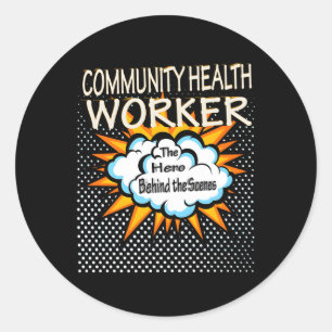 Community Health Worker Hero Job Classic Round Sticker