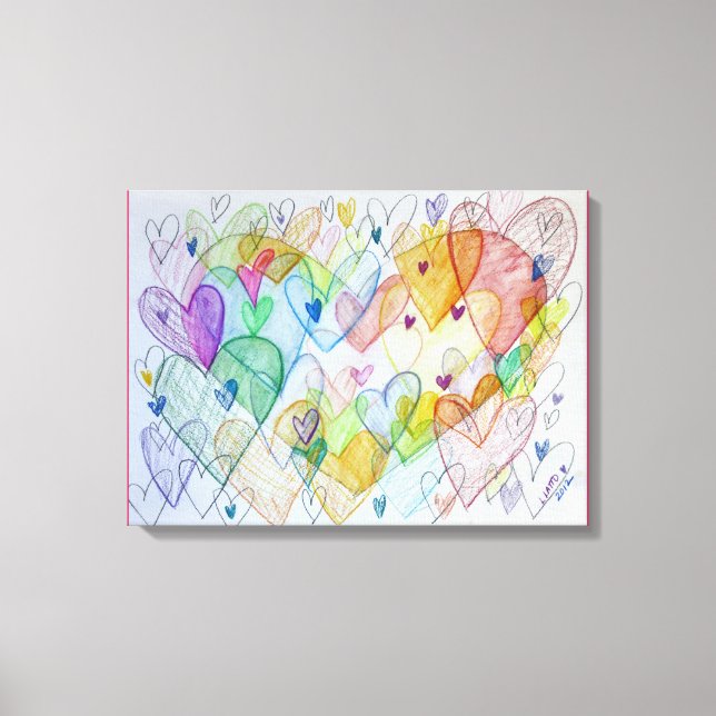 Community Hearts Canvas Painting Art Painting (Front)