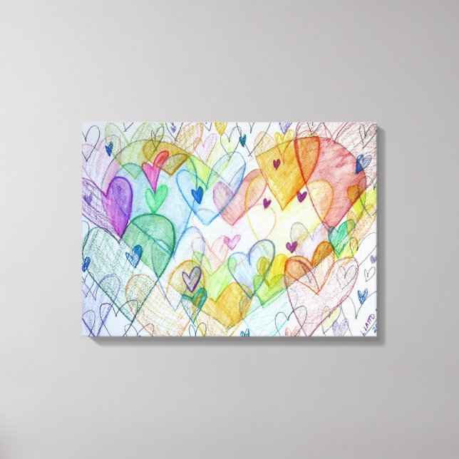 Community Hearts Canvas Painting Art Painting Print (Front)