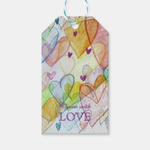 Community Hearts Love Custom Card Gift Tags