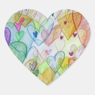 Community Hearts Love Labels Art Stickers