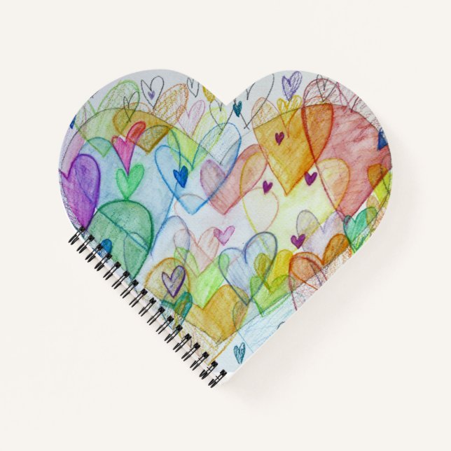 Community Hearts Rainbow Art Notebook or Journal (Front)