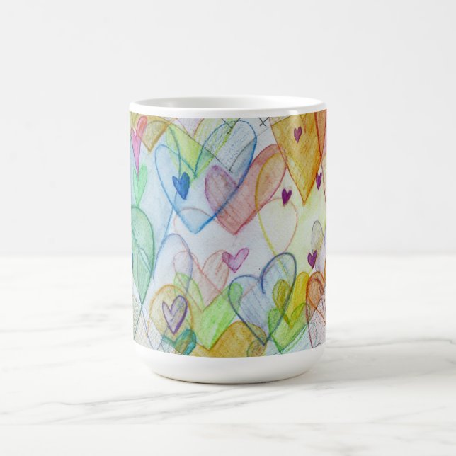 Community Hearts Rainbow Custom Coffee Cup (Center)