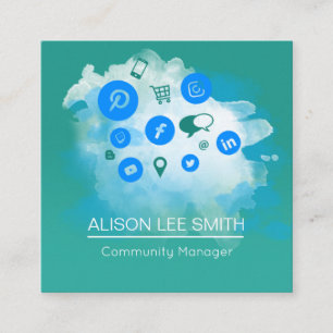 Community Manager SEM SEO Social Media Expert Square Business Card