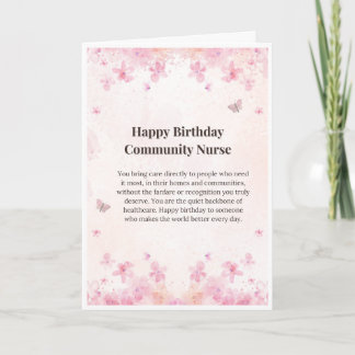 Community Nurse Birthday Card — Happy Birthday