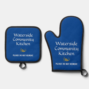 Community or Organisation Kitchen Do not Remove Oven Mitt & Pot Holder Set