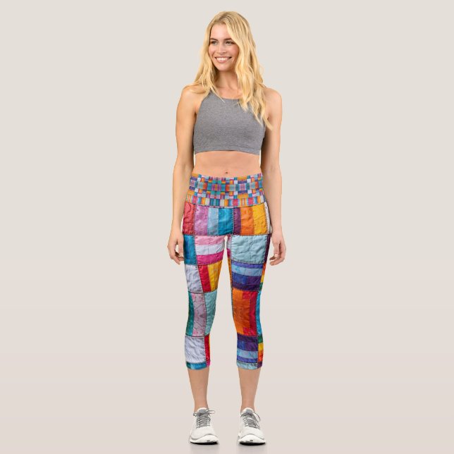 Community Quilt of Unity and Diversity Capri Leggings (Front)