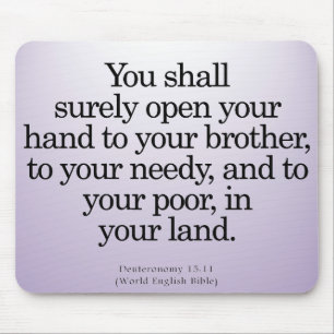 Community Service Deuteronomy 15-11 Mouse Mat