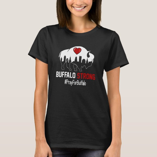Community Strength Pray Support New York Buffalo S T-Shirt (Front)