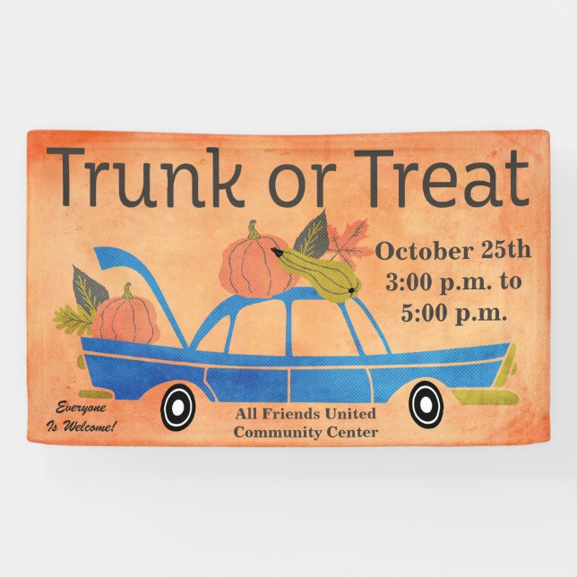 Community Trunk or Treat Halloween Car Event Banner (Horizontal)