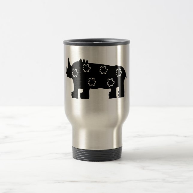 Commuter Mug, African Rhino Travel Mug (Center)