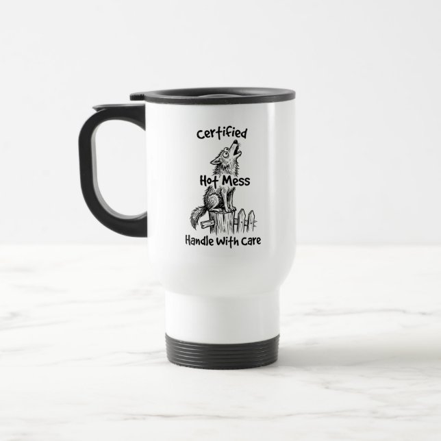 Commuting Howling Wolf Travel Mug (Left)