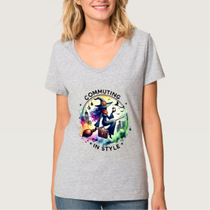 Commuting in Style – Elegant Witch Design for Tre T-Shirt