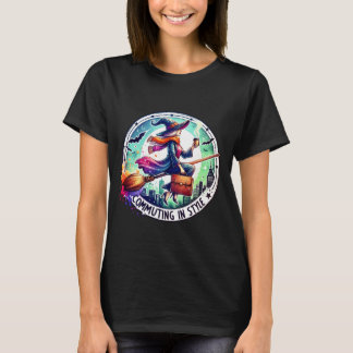 Commuting in Style – Elegant Witch Design for Tre T-Shirt