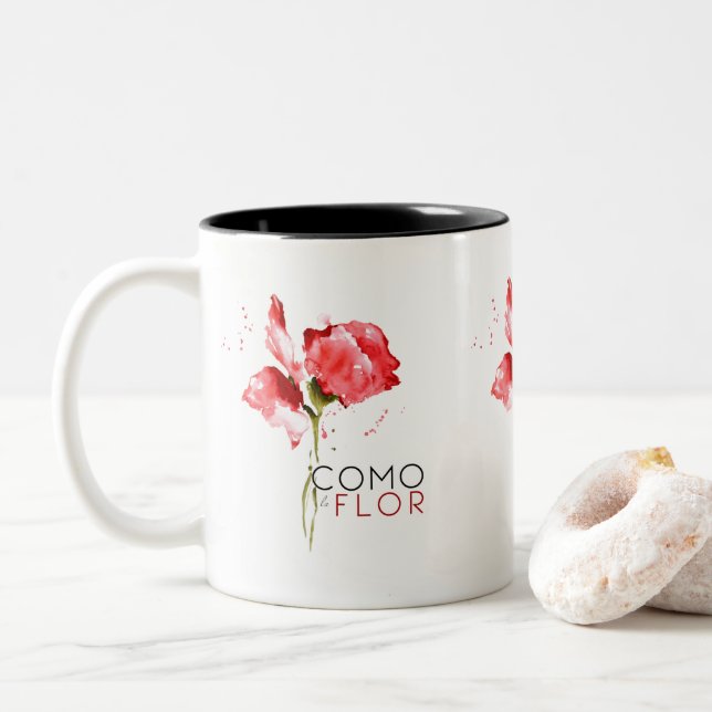 Como La Flor Two-Tone Coffee Mug (With Donut)