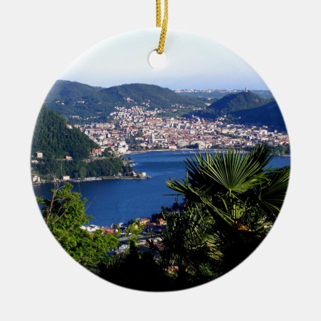 Como Lake 2 Ceramic Tree Decoration (Front)