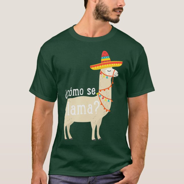 Como Se Llama T Shirt Funny Llama Lover Gift (Front)