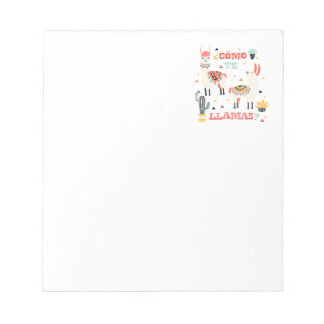 Como te Llamas. Funny Spanish Word Humour. Notepad
