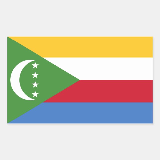 Comorian Flag, Flag of Comoros Rectangular Sticker (Front)