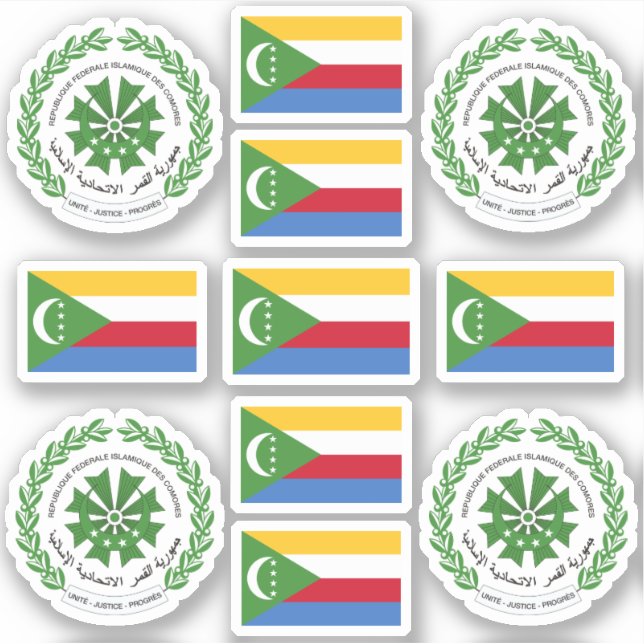 Comorian national symbols /Coat of arms and flag (Front)
