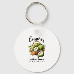 Comoros Coconut Indian Ocean Tropical Island Gps V Key Ring