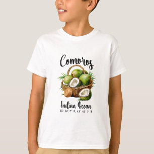 Comoros Coconut Indian Ocean Tropical Island Gps V T-Shirt