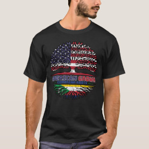 Comoros Comorian American USA Tree Roots Flag T-Shirt