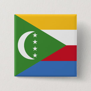 Comoros Flag 15 Cm Square Badge