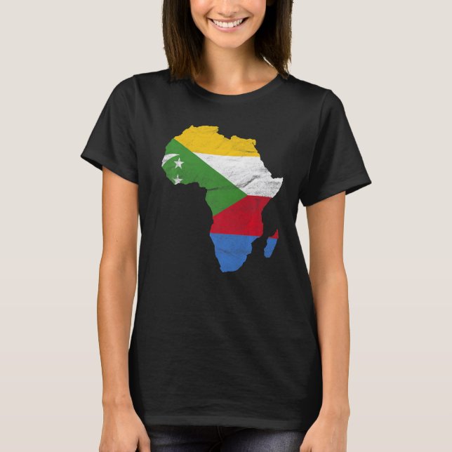 Comoros Flag Africa Continent Silhouette Gift for  T-Shirt (Front)