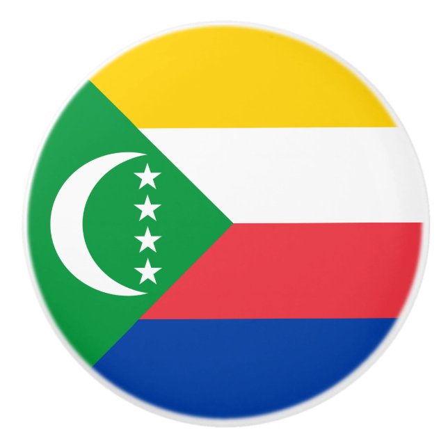 Comoros Flag Ceramic Knob (Front)