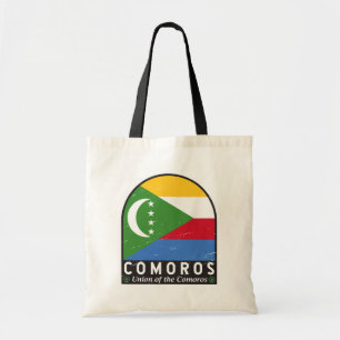 Comoros Flag Emblem Distressed Vintage Tote Bag